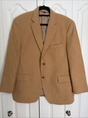 Joseph & Feiss Camelhair Tan Carmel Suit Blazer 44 Short